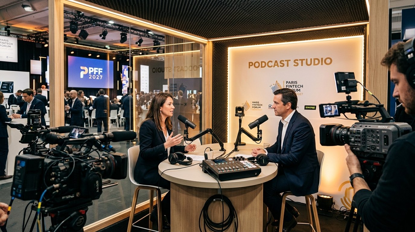 Paris Fintech Forum 2027: On-Site Podcast Studio Setup